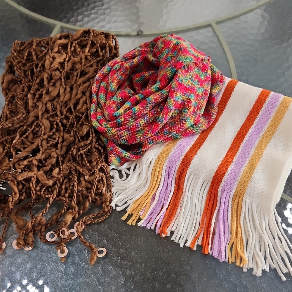 Vibrant Multicolor Scarf Trio